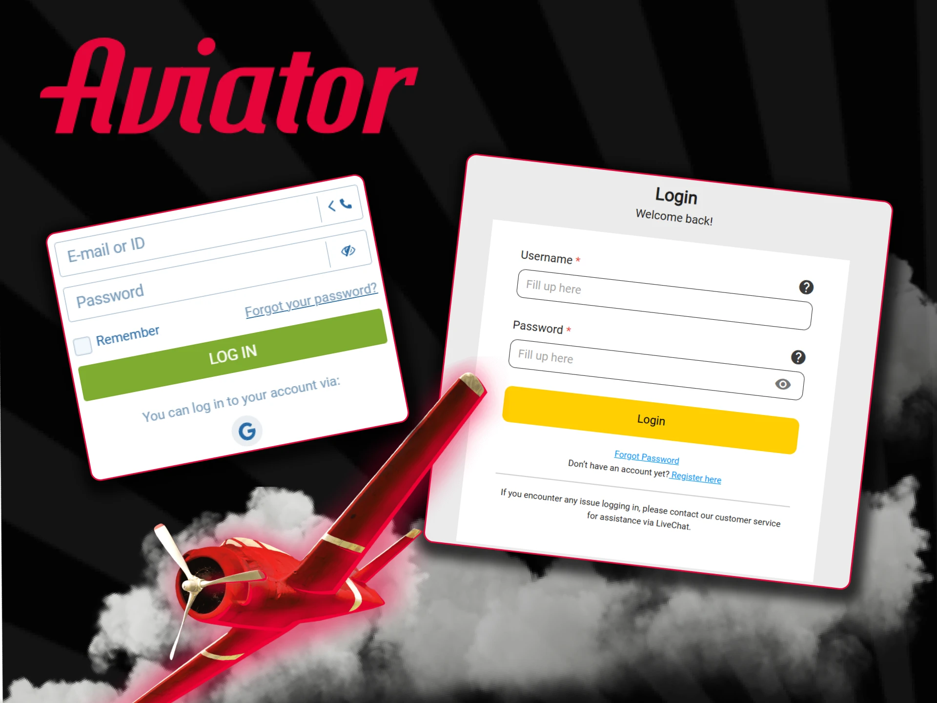 Log in to the online casino to play the Aviator game.