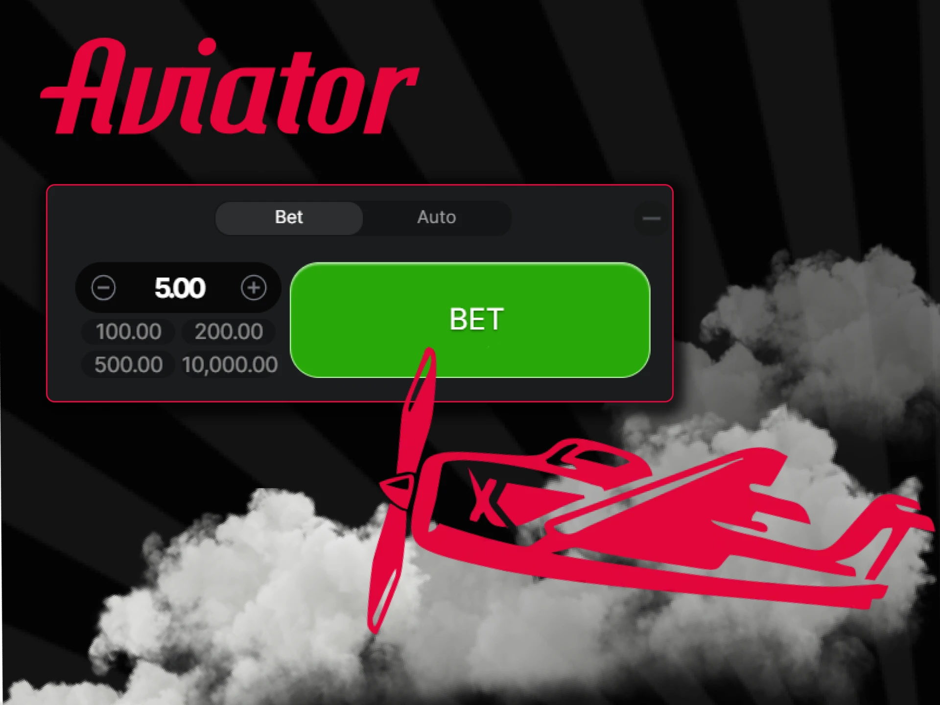 Make manual bets in the Aviator game.