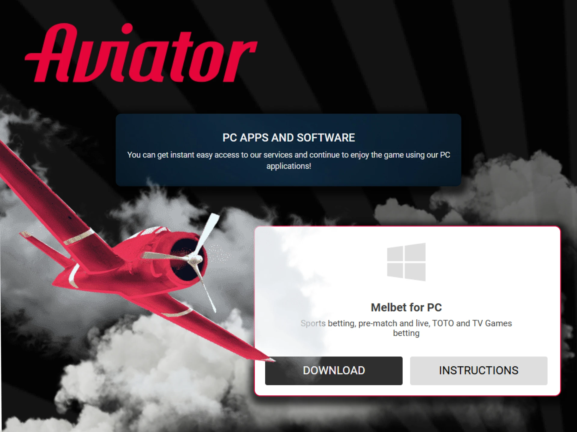 Download the casino app to play the Aviator game.