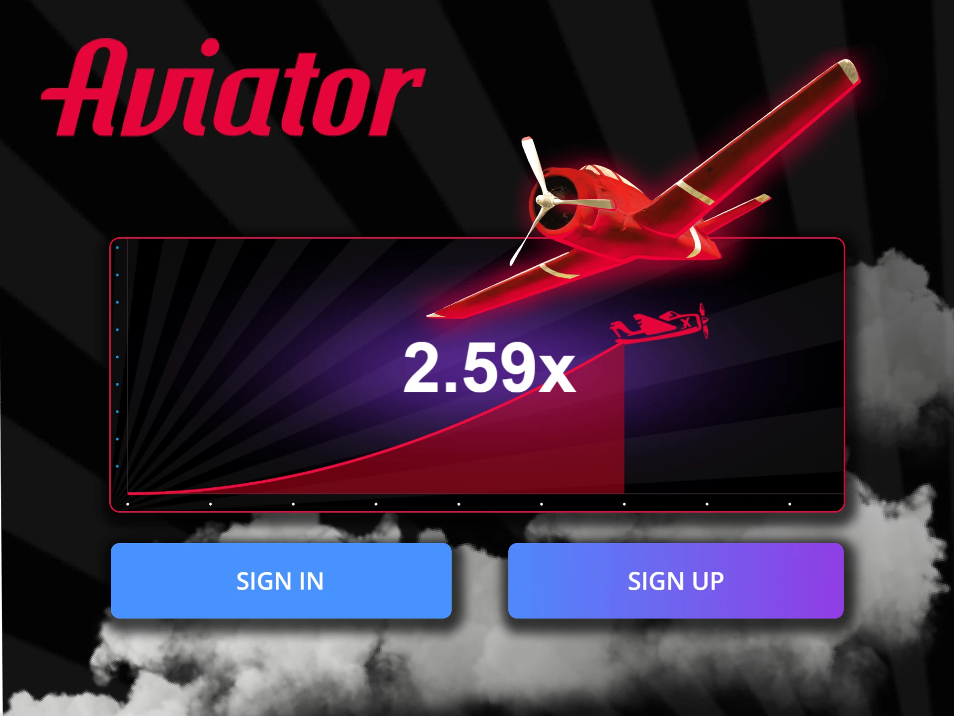 Log in or sign up to start playing the Aviator game.