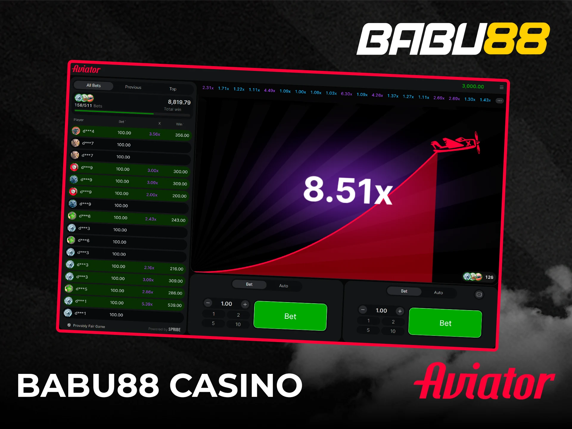 Babu88 Casino in India offers the best performance and odds of winning the Aviator game.