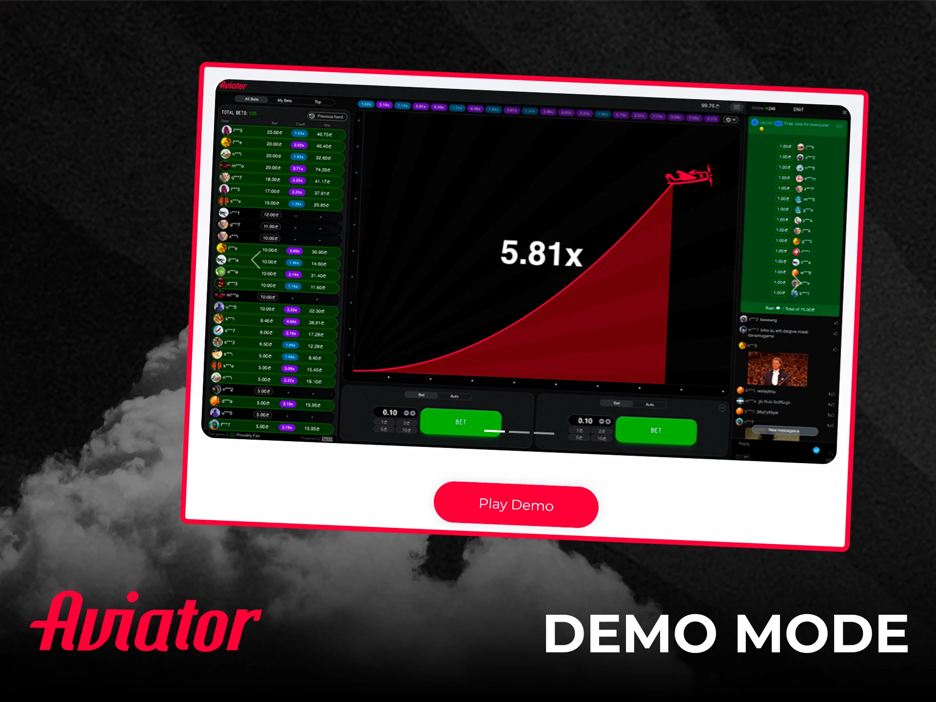 Practice in the demo mode of the Aviator game before starting the real game in India.