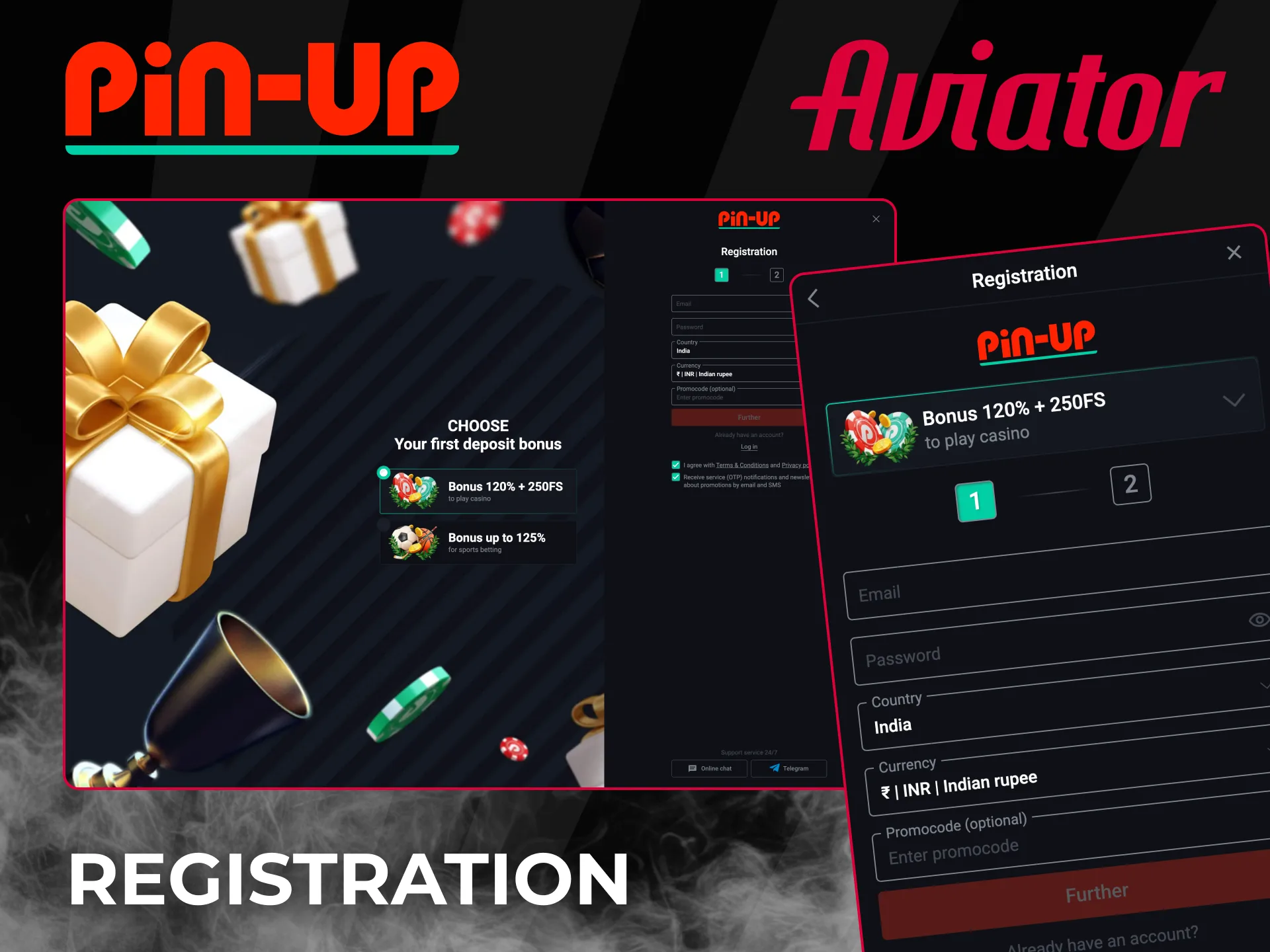 Create account and start playing Aviator in India.