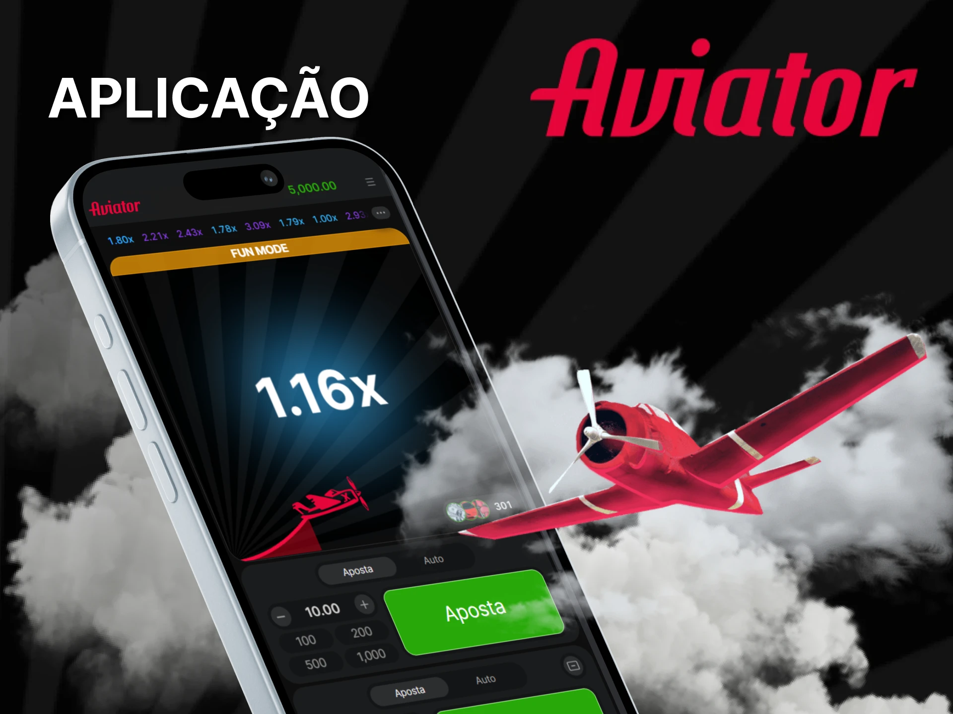 Jogue o jogo Aviator através da aplicação em Moçambique.