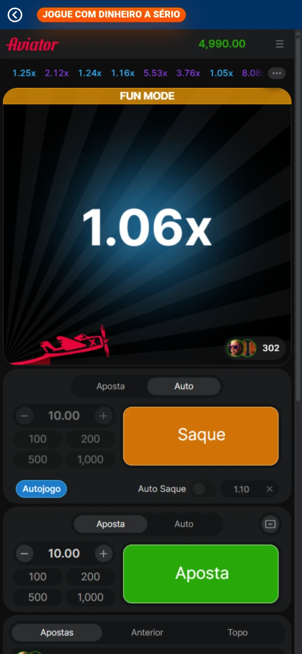 Levante os seus ganhos do jogo Aviator em Moçambique.