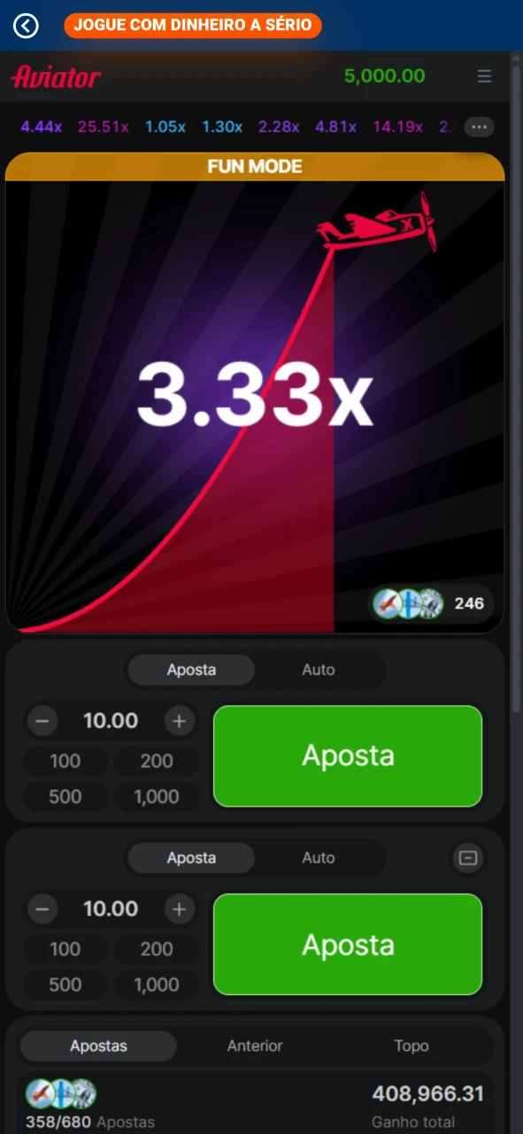 Escolha um casino oficial para começar a jogar Aviator em Moçambique.