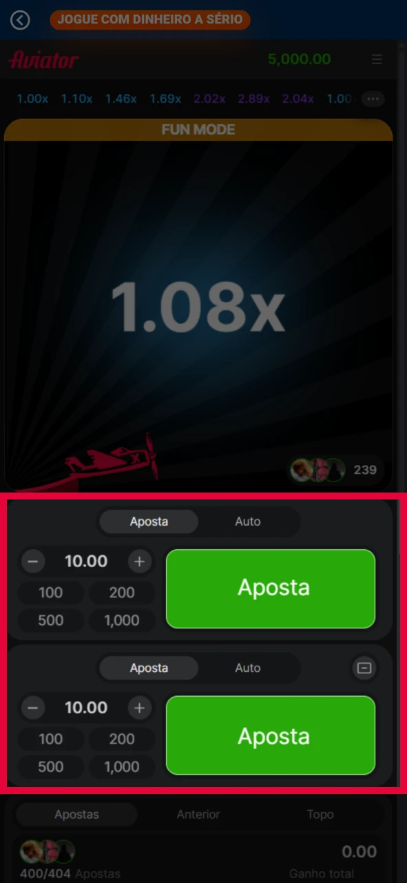 Faça apostas no jogo Aviator em Moçambique.