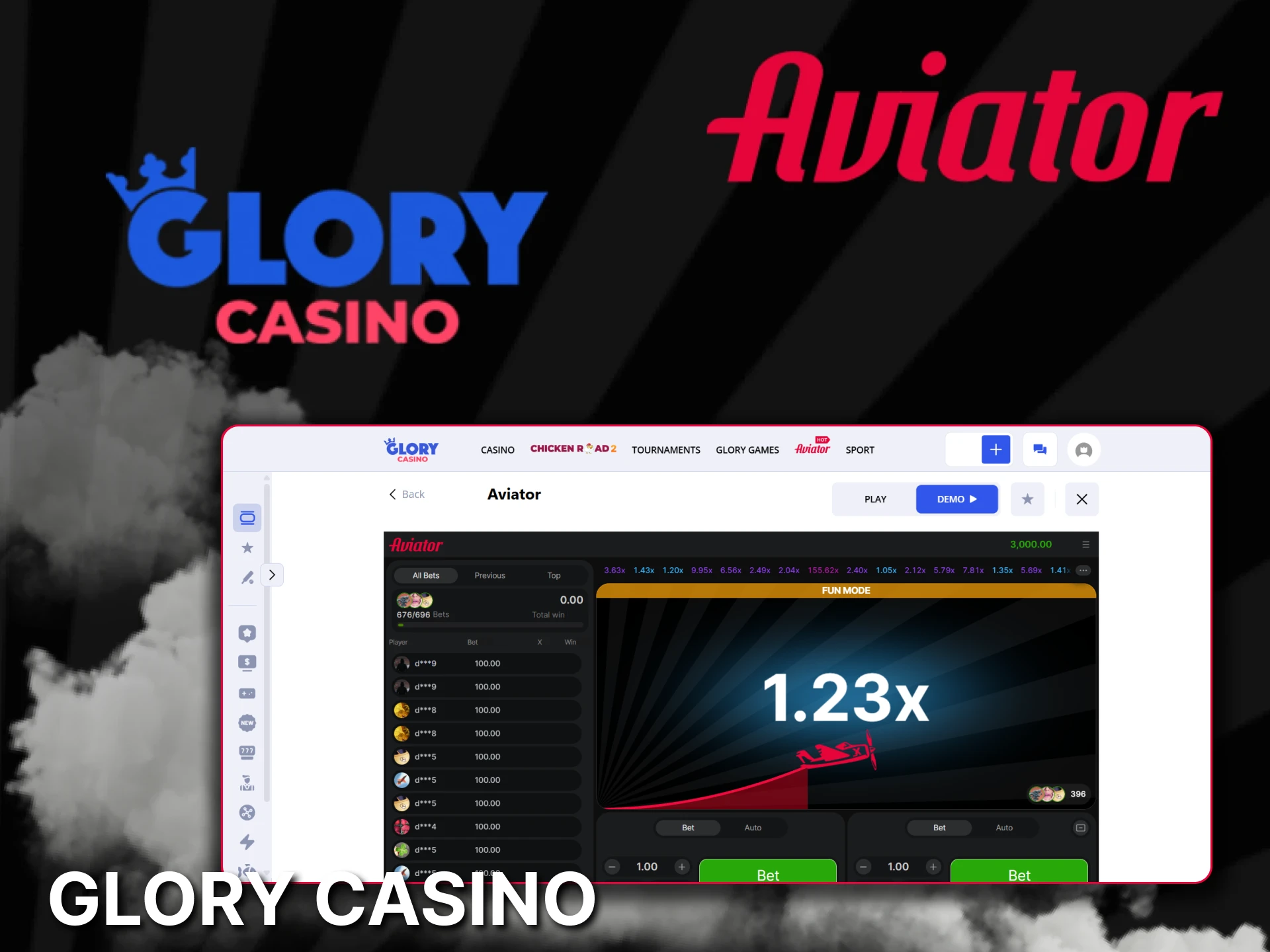 Inscreva-se no Glory Casino para jogar o jogo Aviator em Moçambique.