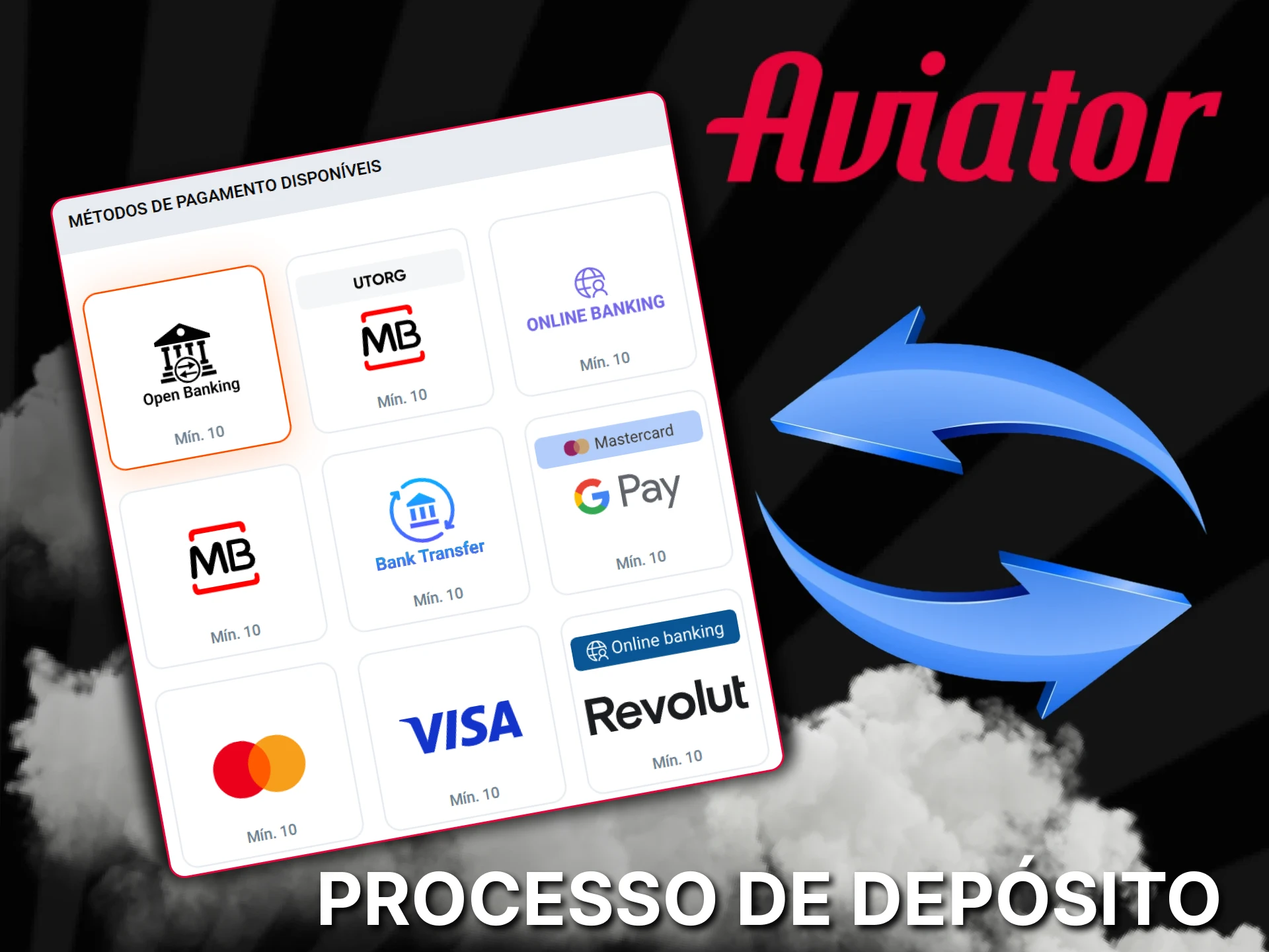 Faça um depósito na sua conta para jogar Aviator.