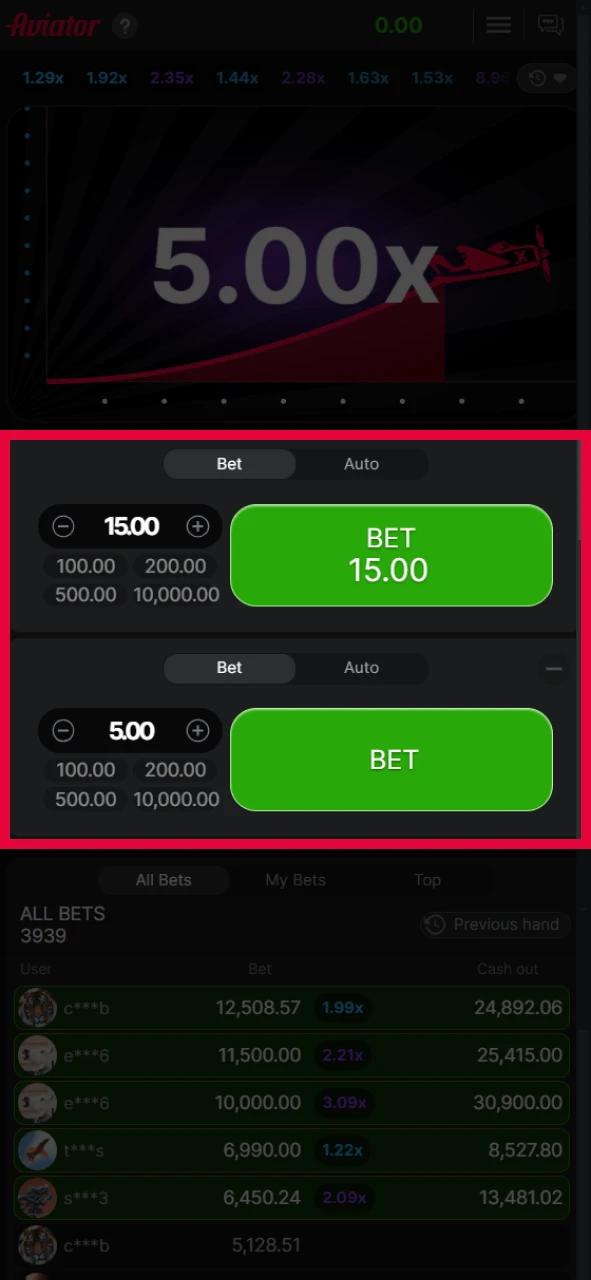 Make bets in the Aviator game in South Africa.