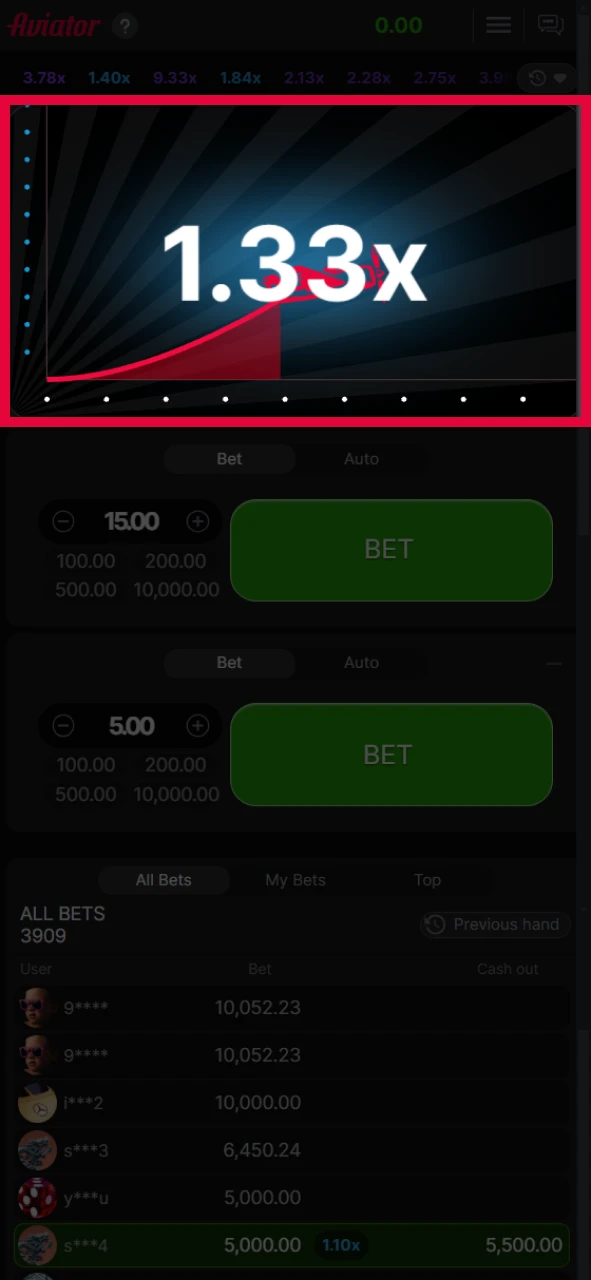 Watch the plane ascend to win the Aviator game in South Africa.